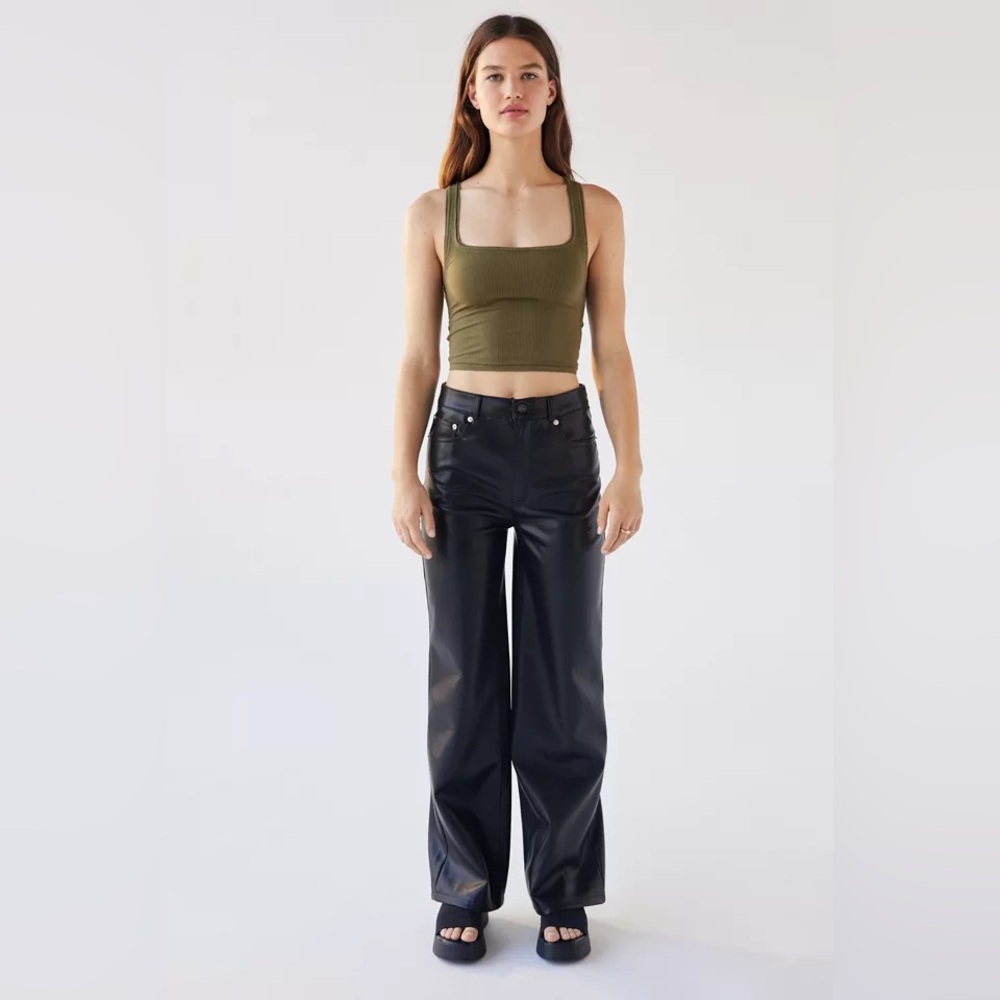 Urban Outfitters Black Faux Leather Pants – 30x30 – Wide Leg